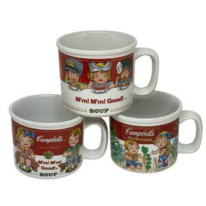 VTG 1990s Campbell’s Soup Mug Set of 3 Fireman Nurse Police Kids Coffee Cups